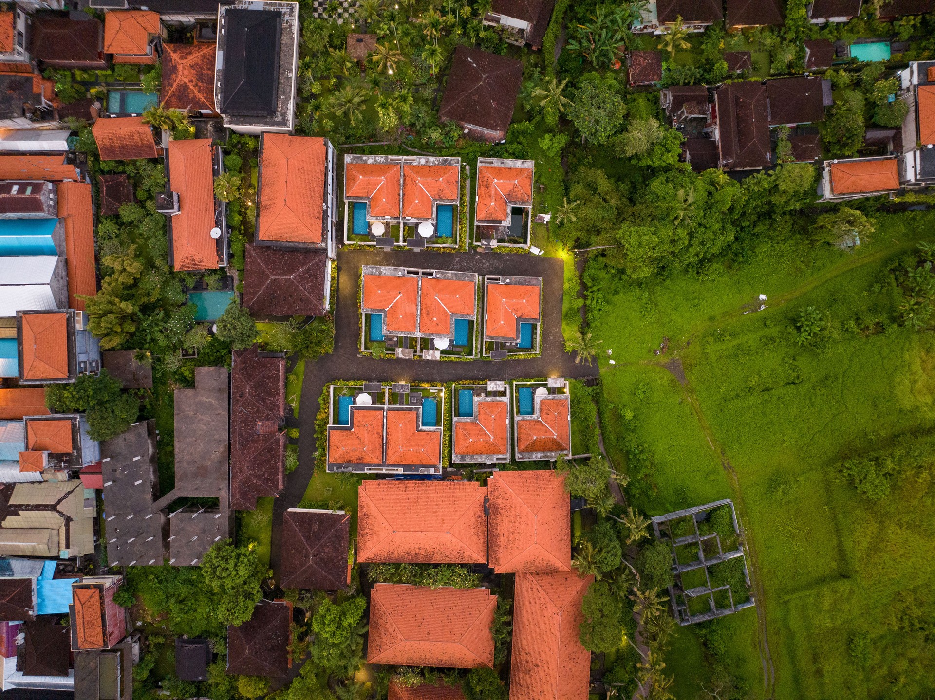 Bali houses from above